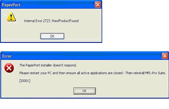 The PaperPort installer does not respond