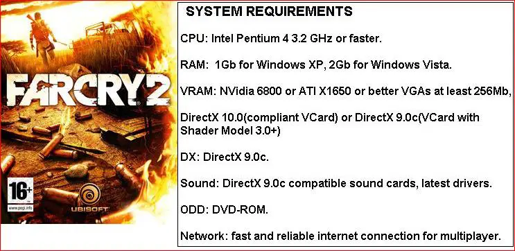 FARCRY2 sytem requirement