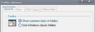 Make sure "Show common tasks in folders" is checked