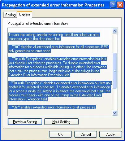 Full explanation of Remote Procedure Call Failure