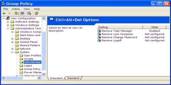 group policy-ctrl+alt+del option