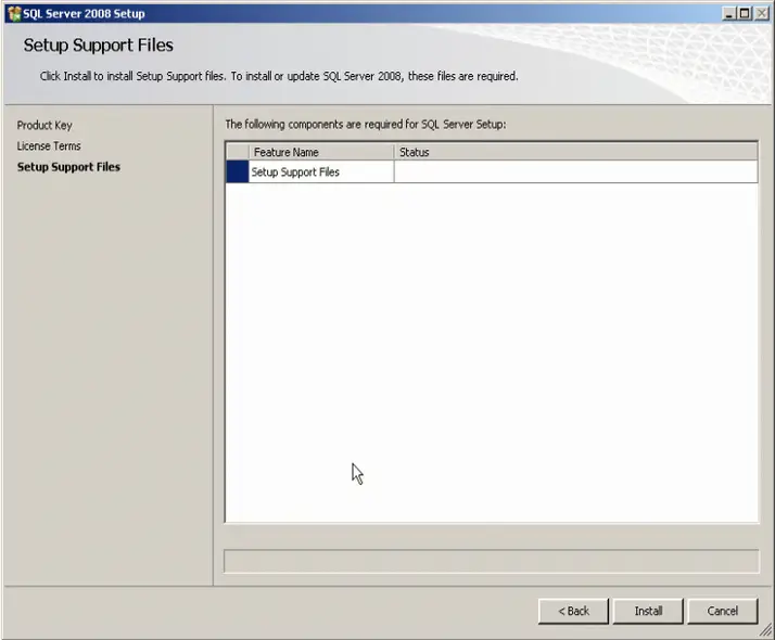 SQL server Setup support-I accept the license terms