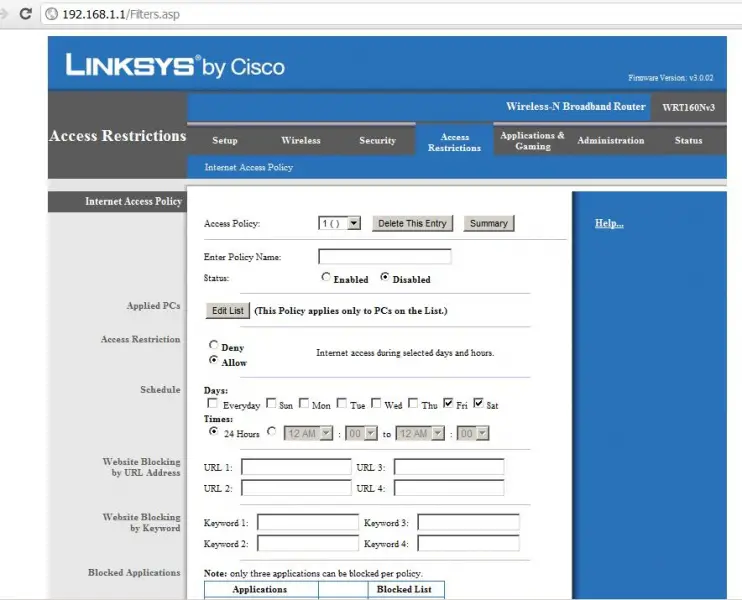 LinkSys Cisco Window