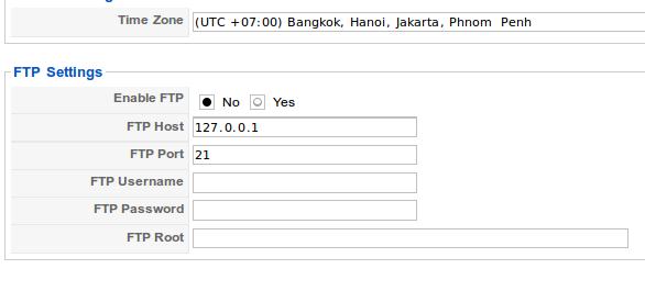 FTP settings