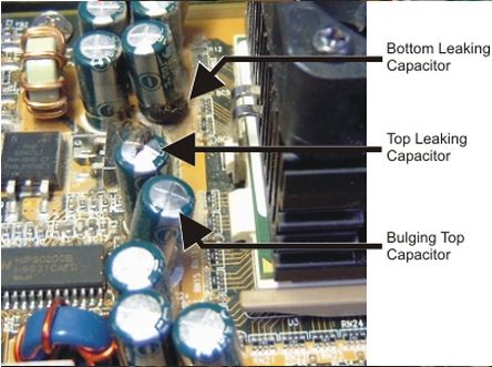 Check the capacitor in the motherboard