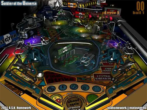 screenshots of NVIDIA's Soldier of the Universe pinball game