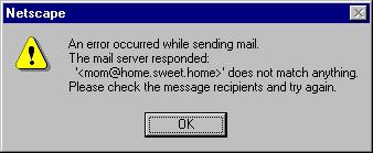 An error occurred while sending mail using Netscape - Techyv.com