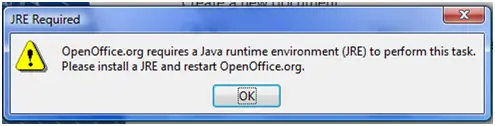 OpenOffice.org requires a Java runtime environment (JRE) - Techyv.com