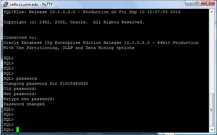 sql database default password