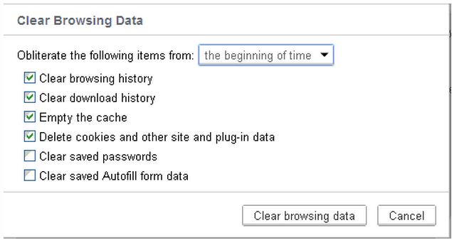 Go to tools-Click clear browsing data