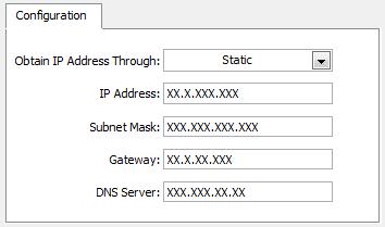 Obtain IP Address Through Static