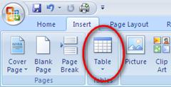 create tables in Microsoft word