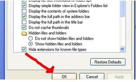 ok button-That what to open hidden files
