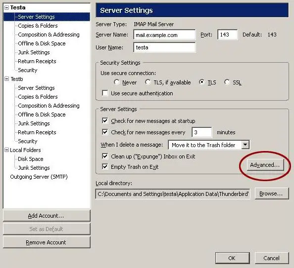 php connect to imap server
