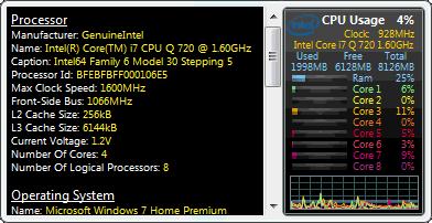processor Meter updates you with your processor usage percentage