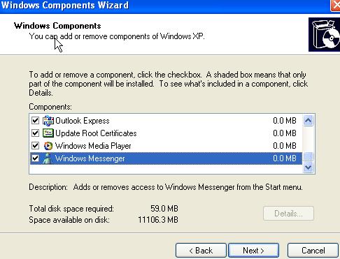 MSN messenger is a window component