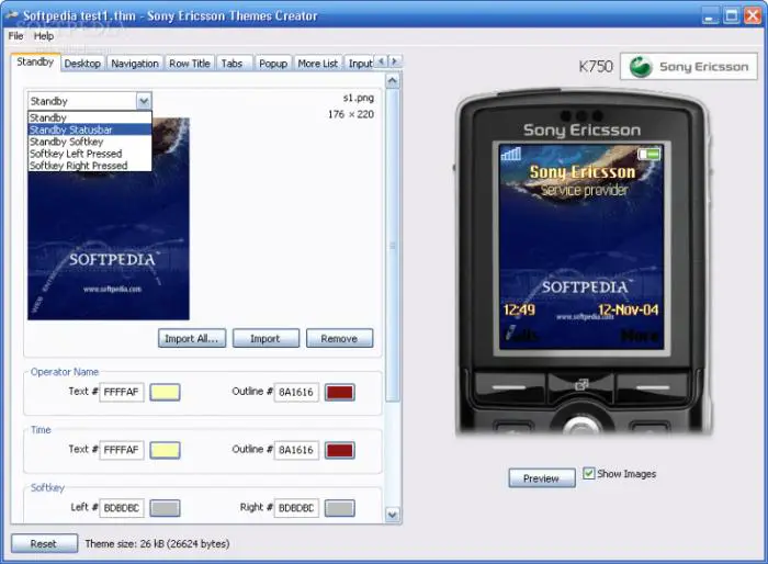download sony ericsson k320i themes free software
