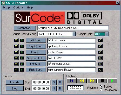 convert the new file from a .wav ac3 6 channels to a DTS 6 channels