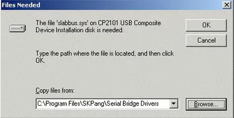 Setup the USB Driver file Setup.msi and set the default file location
