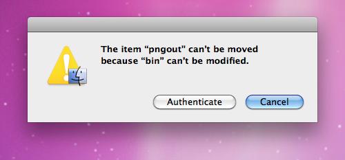 Mac Operating System and trying to use Pngout tool