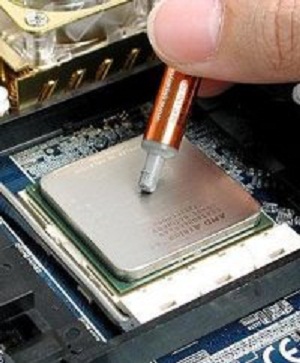 thermal grease on the top of the processor