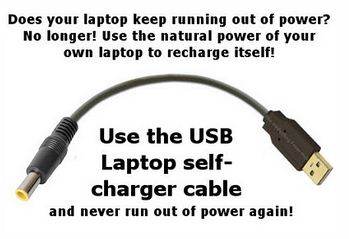 use the usb laptop self-charger cable