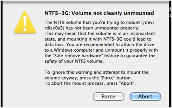 mac os volume could not be unmounted
