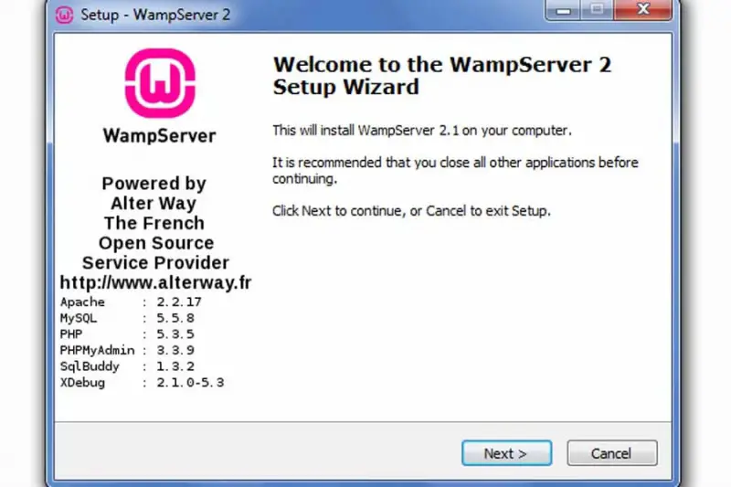 Install WampServer 2 on computer