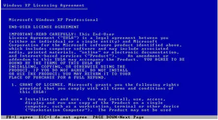 Windows Xp licensing Agreement