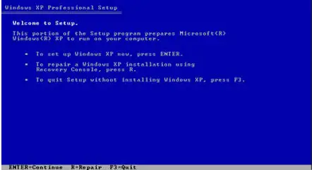 Windows XP professional Setup