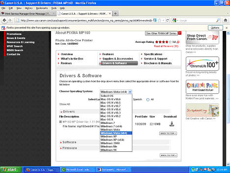 canon mp160 scanner driver windows 7