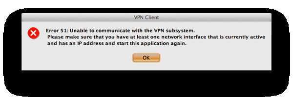 error 51 no se puede mostrar con las ventanas del subsistema vpn