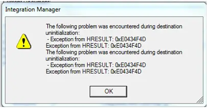 Exception from HRESULT 0xE034F4D