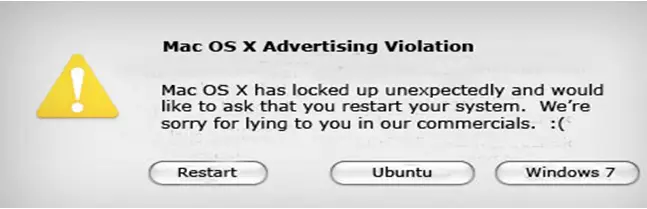 Mac OS x has locked up unexpectedly and would like to ask that you restart your system