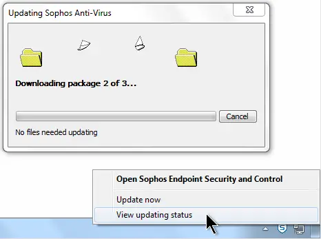 Sophos Updating Check right click