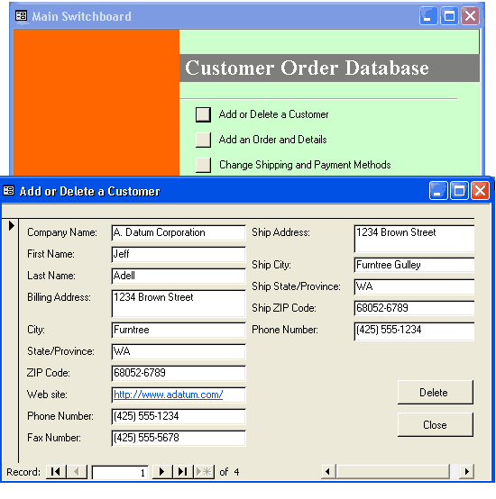 database-for-customer-orders-in-microsft-access