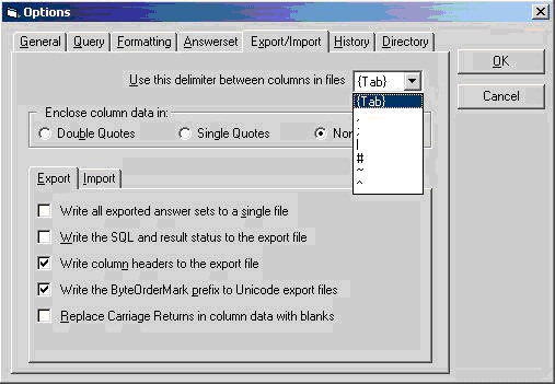 delimiter-sql-assistant-excel import-to-teradata