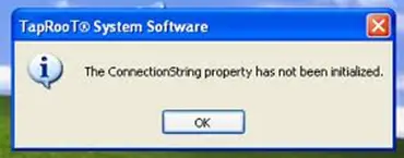 Error - The Connection String property has not been initialized.