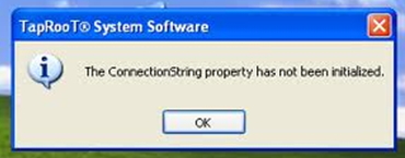 Error - The Connection String property has not been initialized.