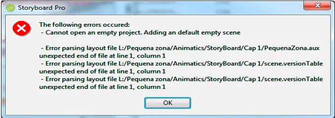 Error parsing layout file