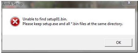 Unable to find setup01.bin