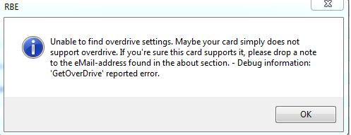 Unable to find overdrive settings