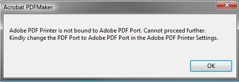 the PDF Port to Adobe PDF Port in Adobe PDF Printer Settings