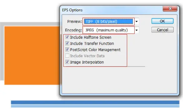 select appropriate option in eps 