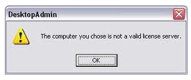 chose is not a valid license server