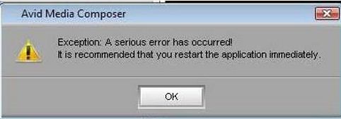 Exception: A serious error has occurred!