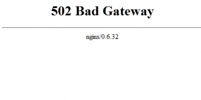 502 BAD gateway. And stopped loading web page