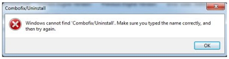 Combofix/Uninstall Windows cannot find "Combofix/Uninstall"