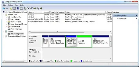 Disk Management’s Graphical view