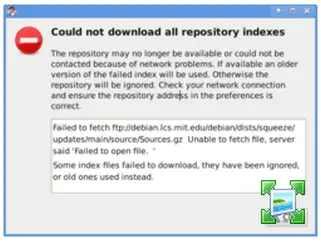 Could not download all repository indexes